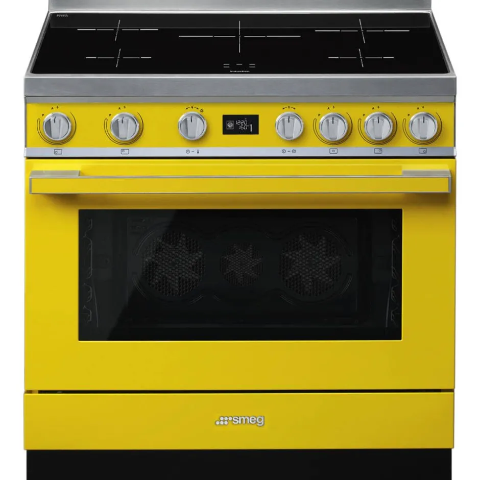 Smeg Uunit Ja Liedet*induktioliesi monitoimiuunilla CPF9IPYW Portofino keltainen