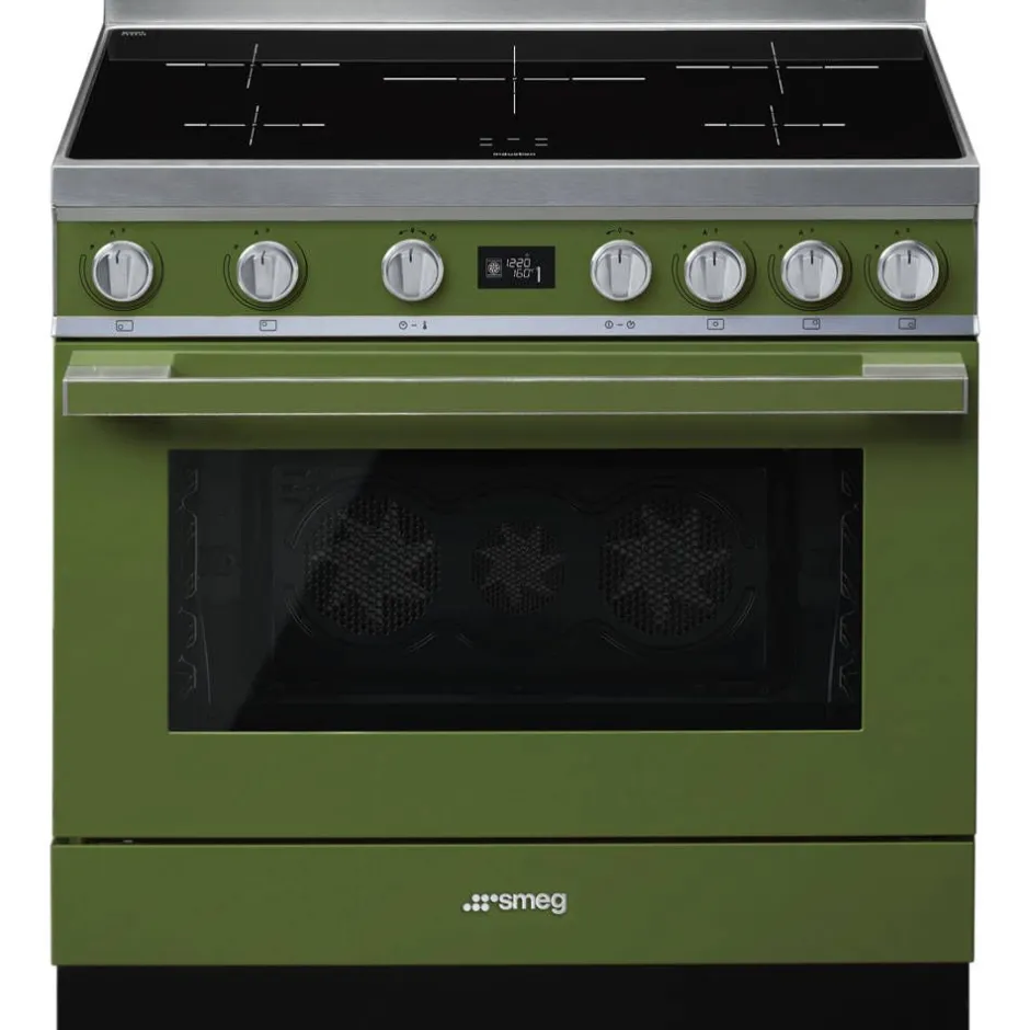 Smeg Uunit Ja Liedet*induktioliesi monitoimiuunilla CPF9IPOG Portofino vihreä