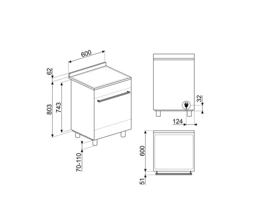 Smeg Uunit Ja Liedet*liesi 60 cm C6IPX9-1 teräs