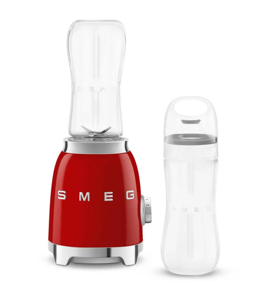 Smeg Tehosekoittimet Ja Vatkaimet*tehosekoitin kahdella 600 ml pullolla, PBF01RDEU punain