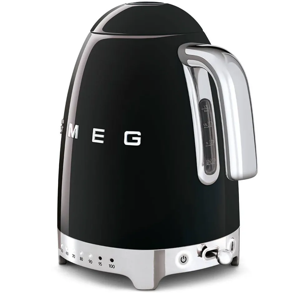 Smeg Kahvi Ja Kuumat Juomat*vedenkeitin KLF04BLEU lämpötilan säädöllä, musta