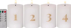 Star Trading Koriste- Ja Kausivalot*LED-kynttilä Flamme Advent valkoinen 4 kpl