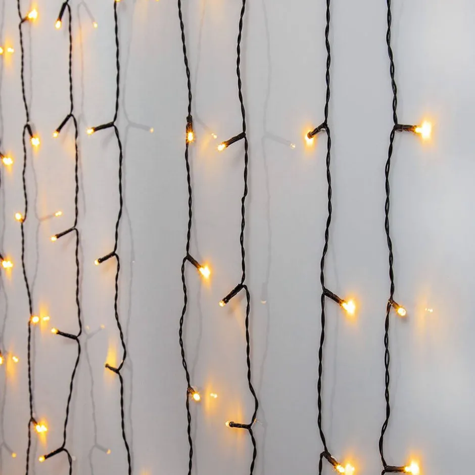 Star Trading Koriste- Ja Kausivalot*valoverho Golden Warm White 120 LED musta 1,3x2