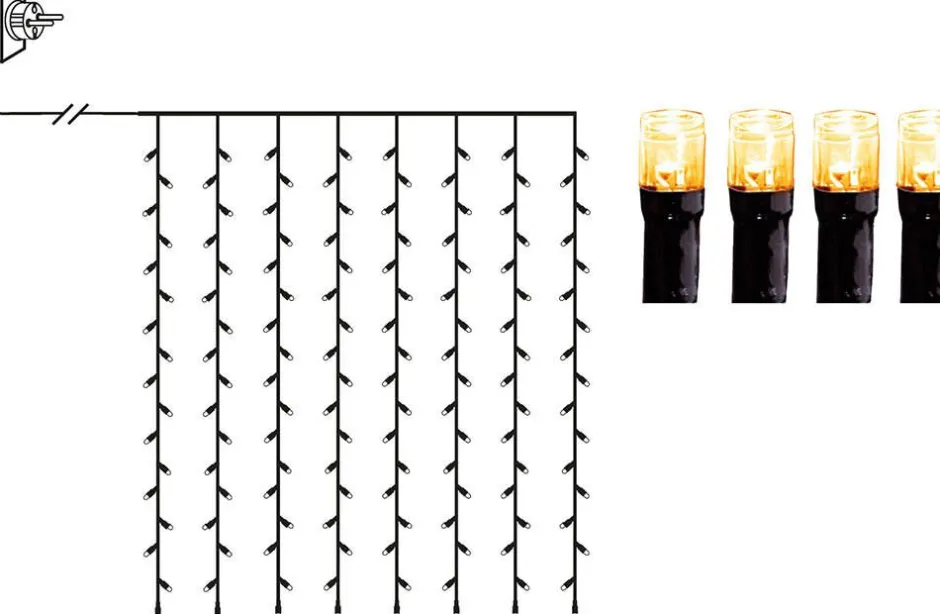 Star Trading Koriste- Ja Kausivalot*valoverho Golden Warm White 80 LED musta 1,3x1,