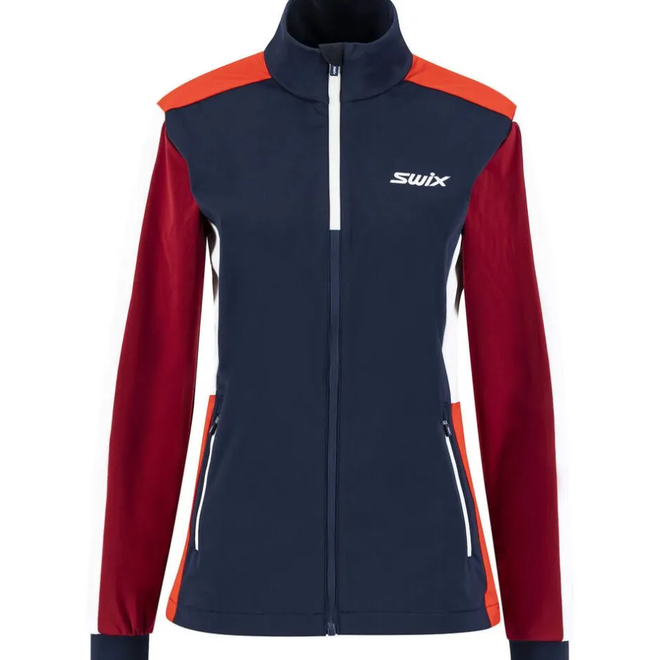 Swix Treenivaatteet|Takit*takki Cross jacket Ws 12346 75120 Dark navy/ Rhubarb red