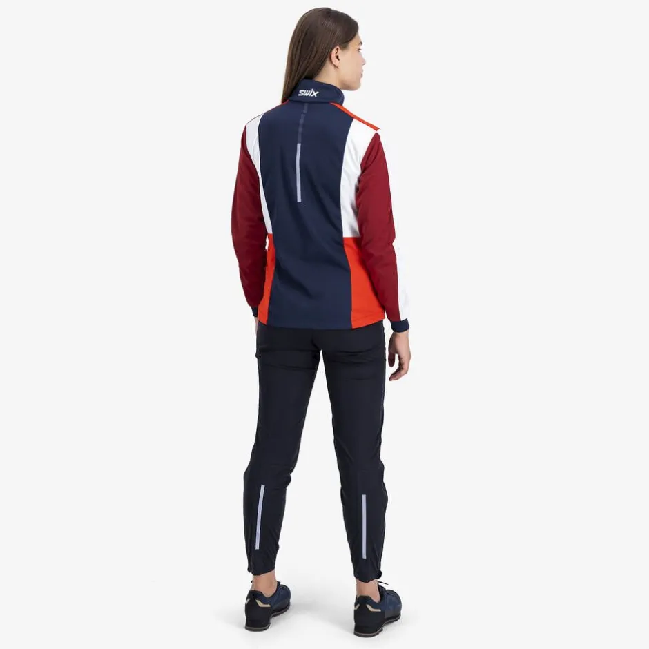 Swix Treenivaatteet|Takit*takki Cross jacket Ws 12346 75120 Dark navy/ Rhubarb red