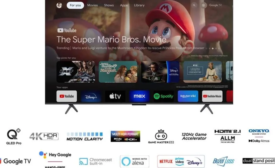 Tcl Televisiot*QLED-TV 65" 4K 65C69B