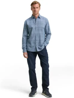 Tom Tailor Kauluspaidat*paita 1047327 38490 Teal blue varied cross stripe
