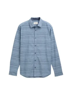 Tom Tailor Kauluspaidat*paita 1047327 38490 Teal blue varied cross stripe