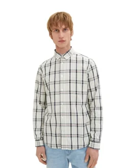 Tom Tailor Kauluspaidat*paita 1034891 31169 Offwhite navy check