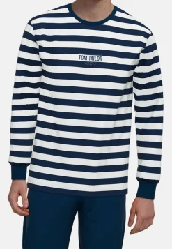 Tom Tailor Yöasut*pyjama 71457-4009 652 Blue-medium horizontal stripes