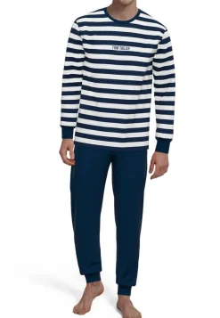 Tom Tailor Yöasut*pyjama 71457-4009 652 Blue-medium horizontal stripes