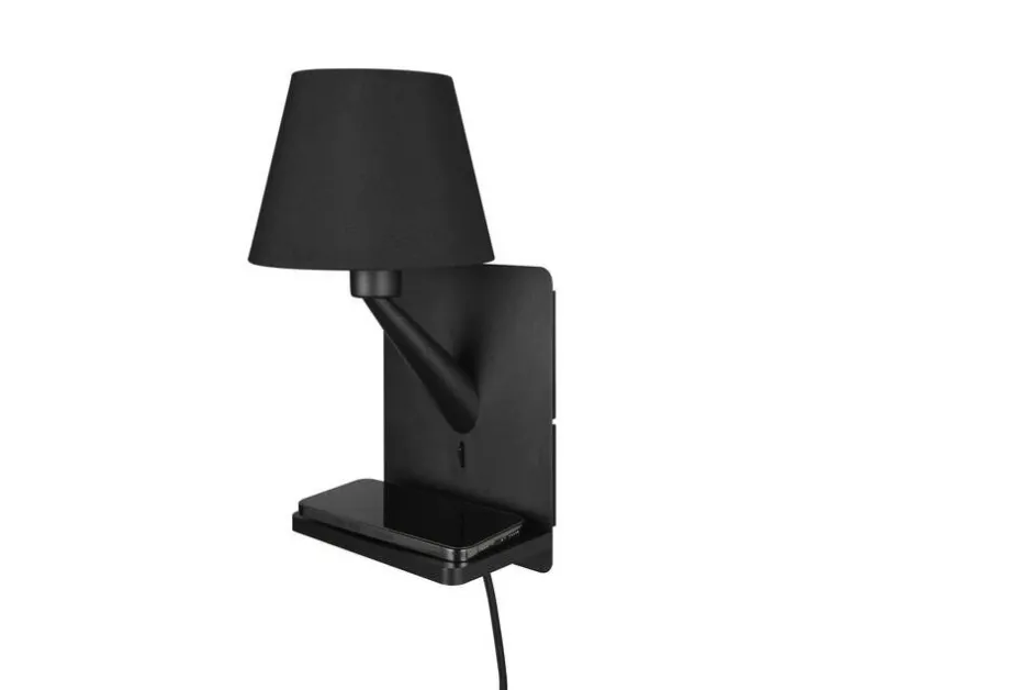 Trio Lighting Sisustusvalaisimet*Comfort seinävalaisin E14 mattamusta latausase