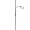 Trio Lighting Sisustusvalaisimet*lattiavalaisin Gerry E27+E14 harjattu teräs