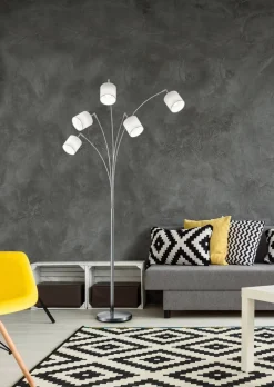Trio Lighting Sisustusvalaisimet*lattiavalaisin kaari Tommy 5-os E14 harjattu t