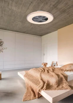 Trio Lighting Sisustusvalaisimet*LED kattotuuletin Harstad kromi starlight