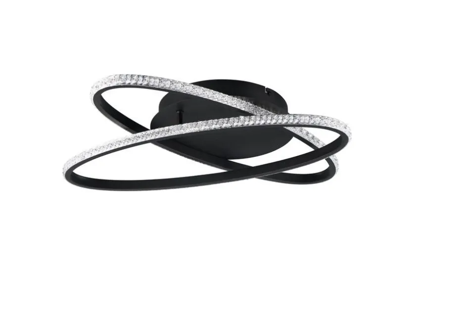 Trio Lighting Sisustusvalaisimet*LED kattovalaisin Lane mattamusta/kristalliefe