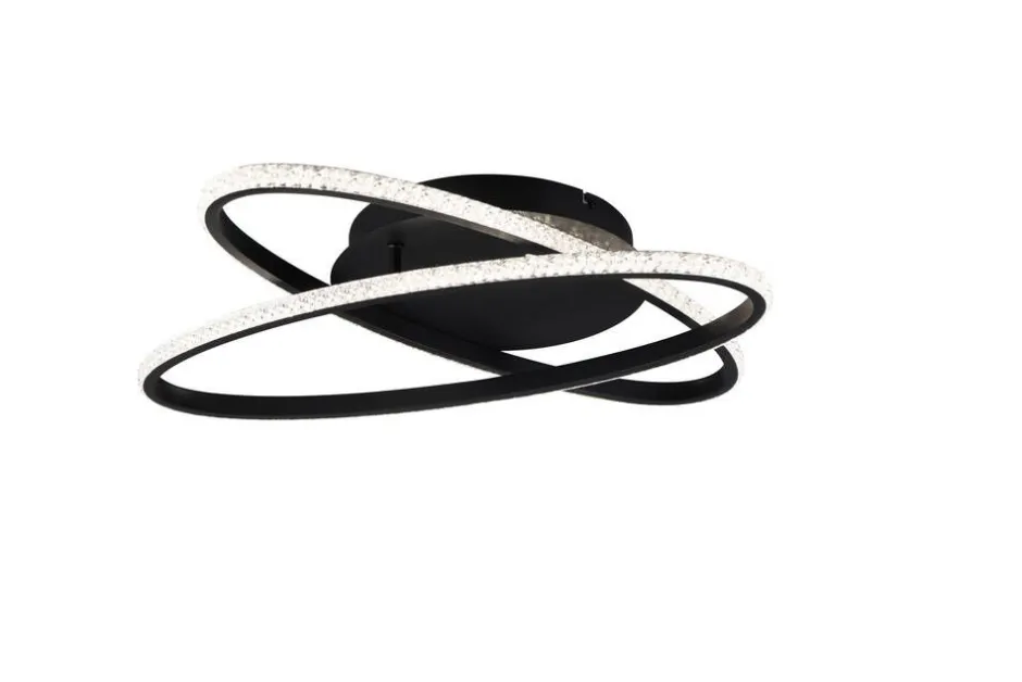 Trio Lighting Sisustusvalaisimet*LED kattovalaisin Lane mattamusta/kristalliefe