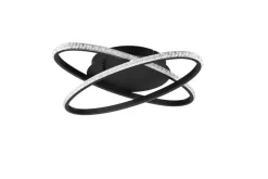 Trio Lighting Sisustusvalaisimet*LED kattovalaisin Lane mattamusta/kristalliefe