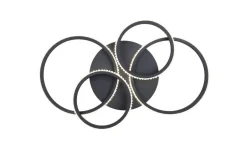 Trio Lighting Sisustusvalaisimet*LED kattovalaisin Cires mattamusta/kristallief
