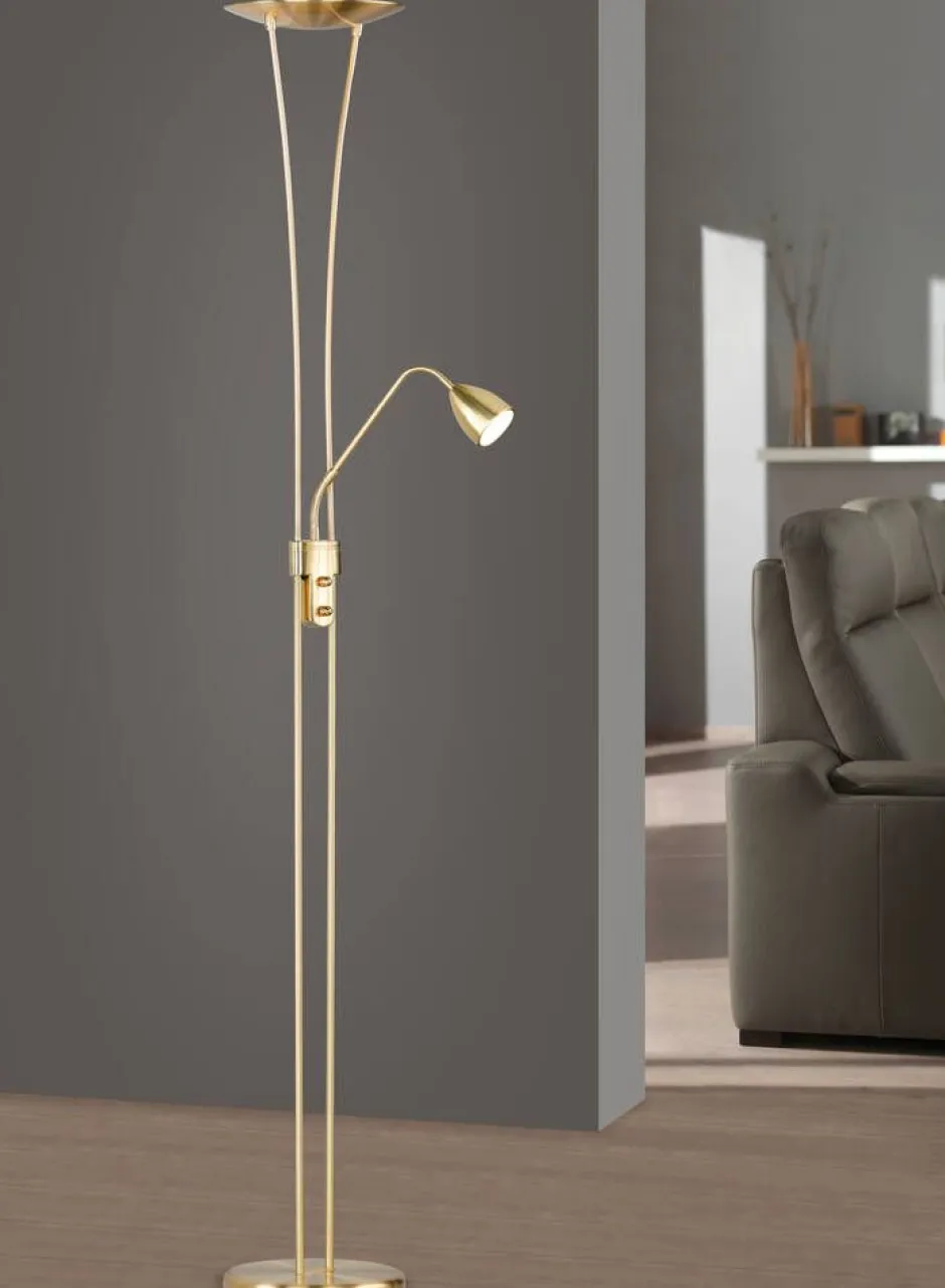 Trio Lighting Sisustusvalaisimet*LED lattiavalaisin Arizona uplighter messinki
