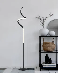 Trio Lighting Sisustusvalaisimet*LED lattiavalaisin Course mattamusta