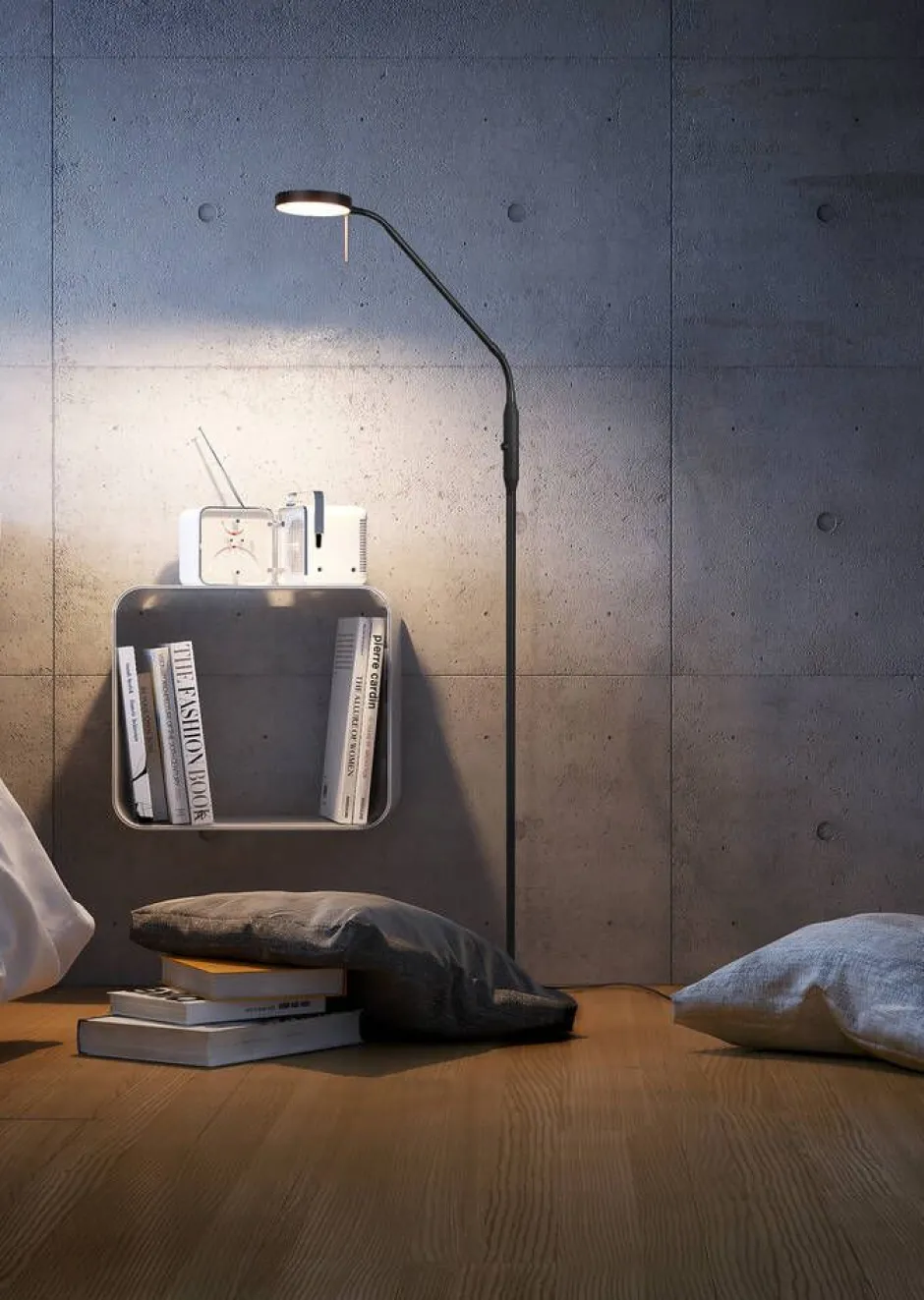 Trio Lighting Sisustusvalaisimet*LED lattiavalaisin Monza mattamusta
