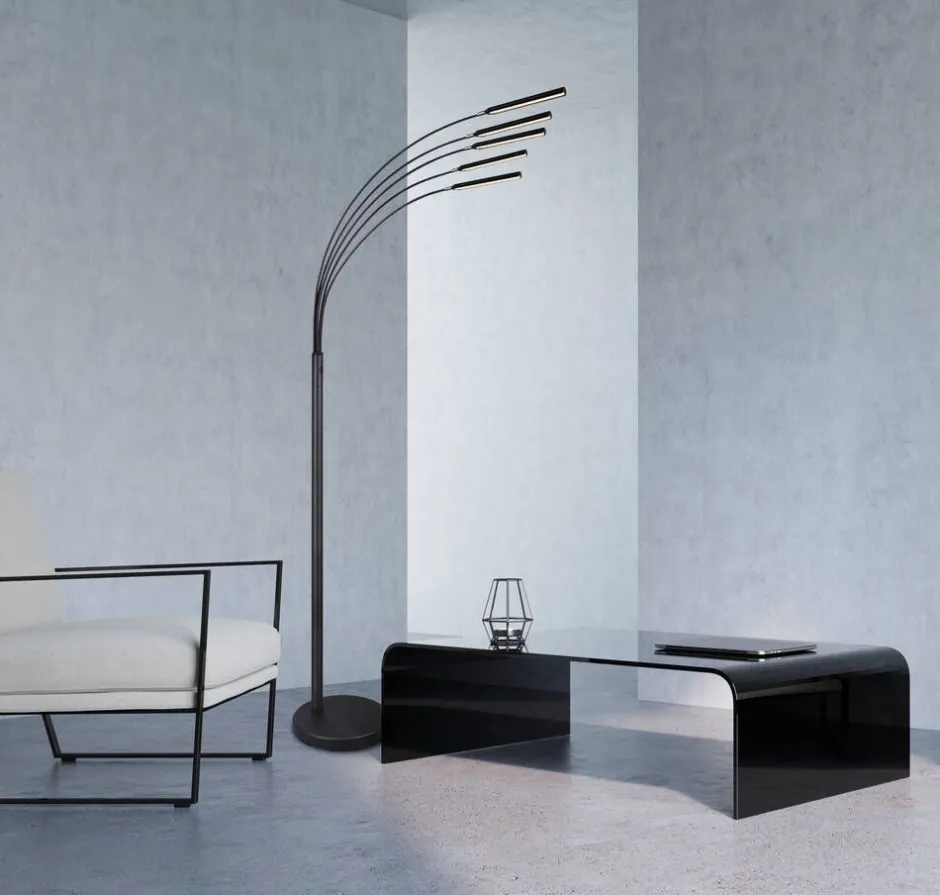 Trio Lighting Sisustusvalaisimet*LED lattiavalaisin Reed mattamusta