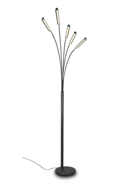 Trio Lighting Sisustusvalaisimet*LED lattiavalaisin Reed mattamusta