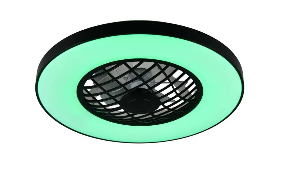 Trio Lighting Sisustusvalaisimet*LED tuuletinkattovalaisin Linköping musta RGB
