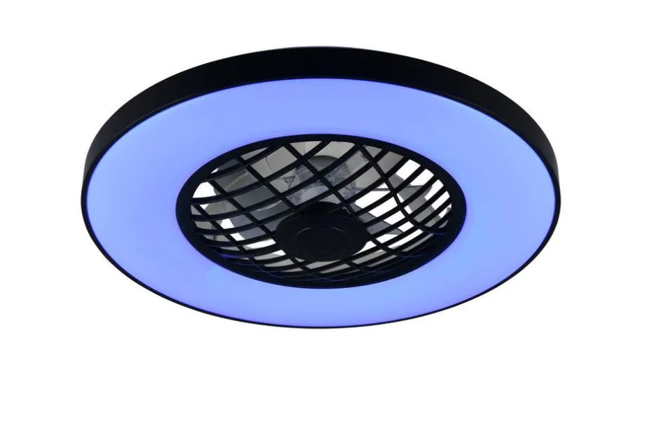 Trio Lighting Sisustusvalaisimet*LED tuuletinkattovalaisin Linköping musta RGB
