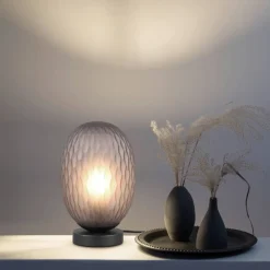 Trio Lighting Sisustusvalaisimet*pöytävalaisin Facette E27 mattamusta/savu