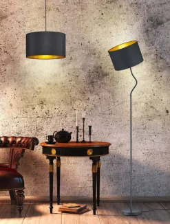 Trio Lighting Sisustusvalaisimet*riippuvalaisin Hostel E27 mattamusta/kulta