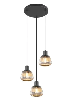 Trio Lighting Sisustusvalaisimet*riippuvalaisin Tarifa 3-os E27 mattamusta/krom
