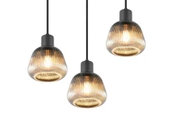 Trio Lighting Sisustusvalaisimet*riippuvalaisin Tarifa 3-os E27 mattamusta/krom