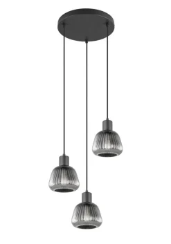 Trio Lighting Sisustusvalaisimet*riippuvalaisin Tarifa 3-os E27 mattamusta/krom