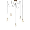 Trio Lighting Sisustusvalaisimet*riippuvalaisin Cord 5-os E27 antiikkikupari