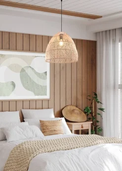 Trio Lighting Sisustusvalaisimet*riippuvalaisin Rike E27 rottinki