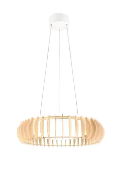 Trio Lighting Sisustusvalaisimet*riippuvalaisin Monte LED 60 cm valkoinen/puu