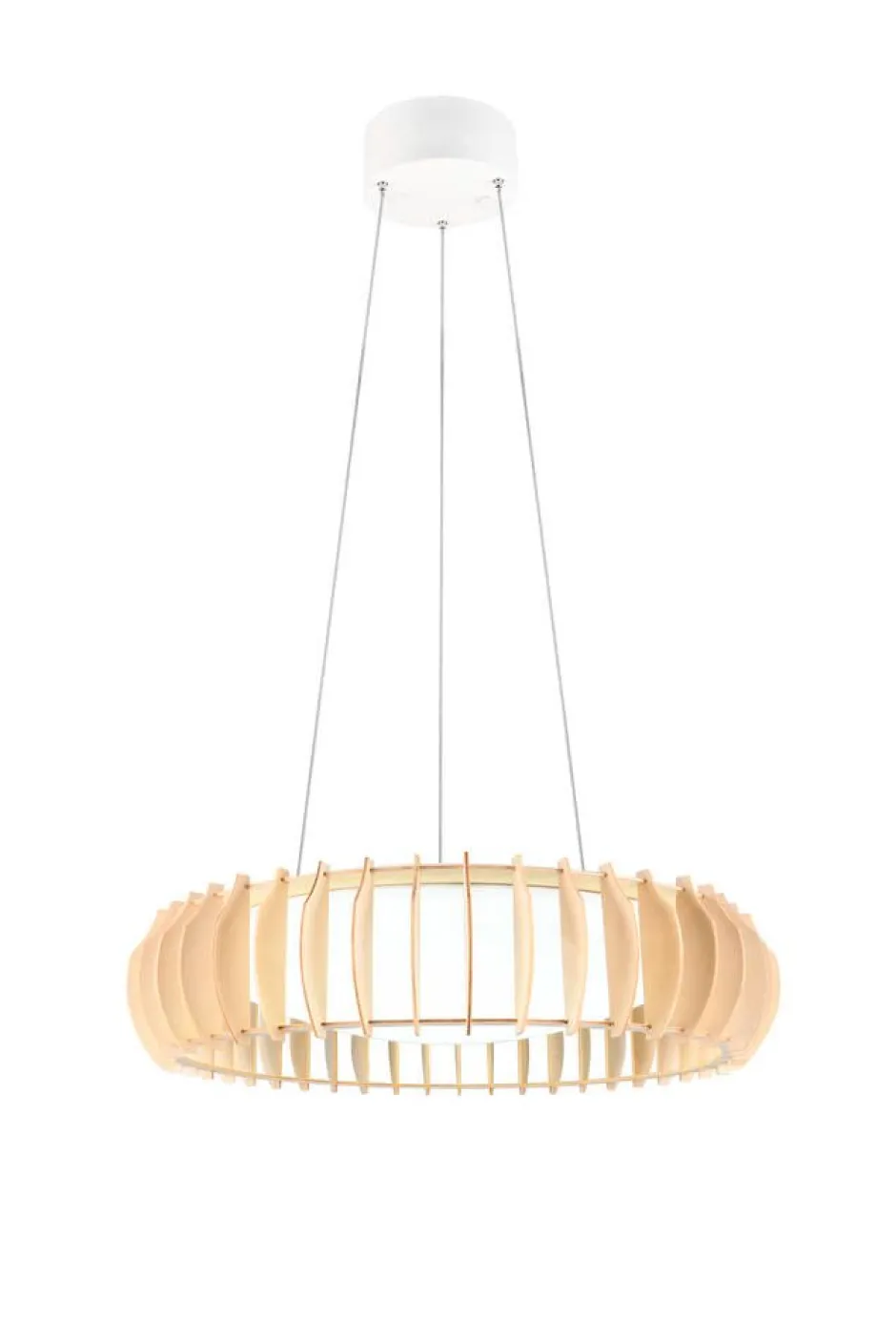 Trio Lighting Sisustusvalaisimet*riippuvalaisin Monte LED 60 cm valkoinen/puu