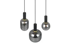 Trio Lighting Sisustusvalaisimet*riippuvalaisin Diva 3-os E27 mattamusta/kromat