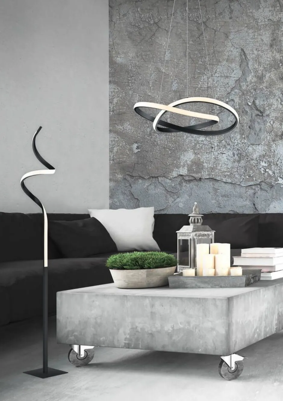Trio Lighting Sisustusvalaisimet*riippuvalaisin Course mattamusta