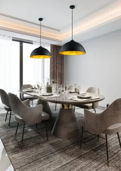 Trio Lighting Sisustusvalaisimet*riippuvalaisin Romino II E27 mattamusta/kulta