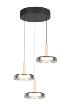 Trio Lighting Sisustusvalaisimet*riippuvalaisin Celeste LED 3-os mattamusta/kro