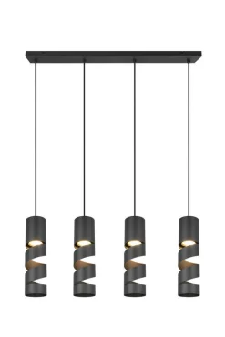Trio Lighting Sisustusvalaisimet*riippuvalaisin Stream 4-os GU10 mattamusta
