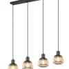 Trio Lighting Sisustusvalaisimet*riippuvalaisin Tarifa 4-os E27 mattamusta/krom