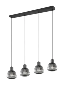 Trio Lighting Sisustusvalaisimet*riippuvalaisin Tarifa 4-os E27 mattamusta/krom