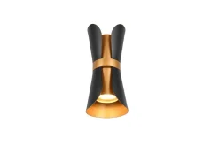 Trio Lighting Sisustusvalaisimet*seinävalaisin Coat 2xGU10 mattamusta/kulta