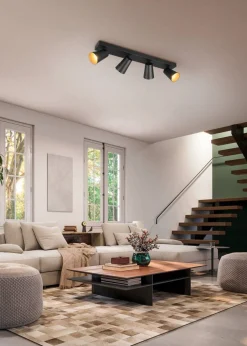 Trio Lighting Sisustusvalaisimet*spottivalaisin Sharp 4-os GU10 mattamusta/kult