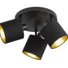 Trio Lighting Sisustusvalaisimet*spottivalaisin Tommy 3-os E14 mattamusta/kulta